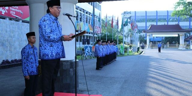 Sekda saat menyampaikan kata sambutannya.