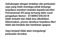 Permohonan Maaf di Sampaikan