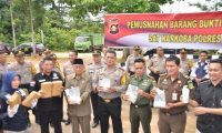 Polres Banyuasin Musnakan Barang Bukti Narkotika