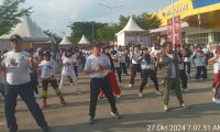 KPU OKU Sosialisasikan Pilkada 2024 Melalui Senam Sehat 