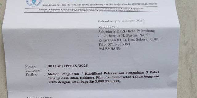 Pengadaan Advertorial DPRD Palembang di Pertanyakan