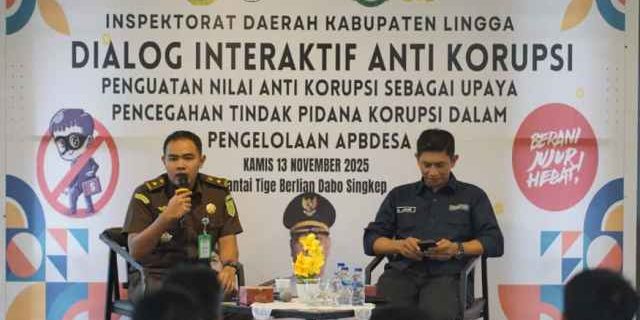 Inspektorat lingga buka di alog anti korupsi di aula pantai tige berlian Inspektorat lingga buka di alog anti korupsi di aula pantai tige berlian