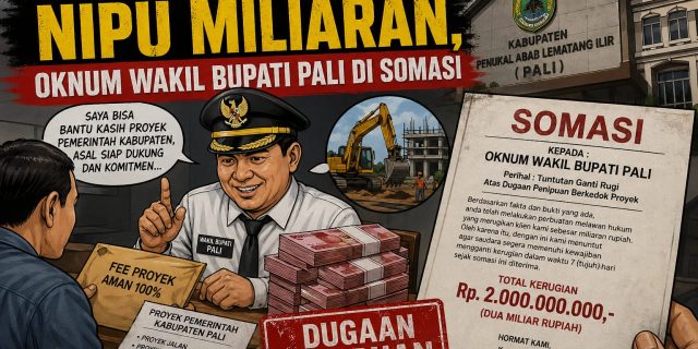 Diduga Imingi Proyek, Oknum Wakil Bupati PALI Disomasi