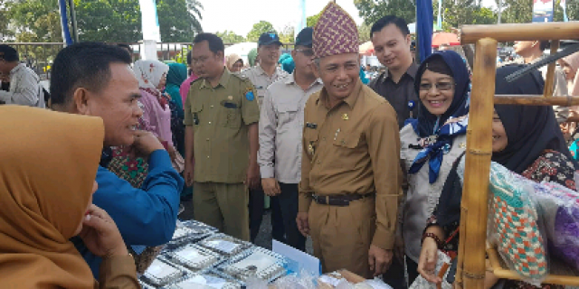 Bupati saat meninjau stand stand yang ada.